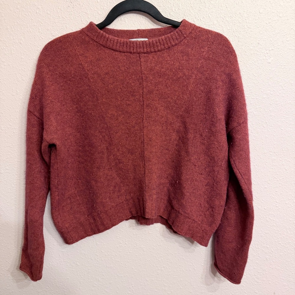 Rails Joanna Oxblood Wool Cashmere Blend Crewneck Sweater Red XS 8530-272-077